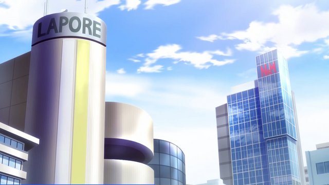 キャラクターたちが買い物をするファッショナブルなランドマーク